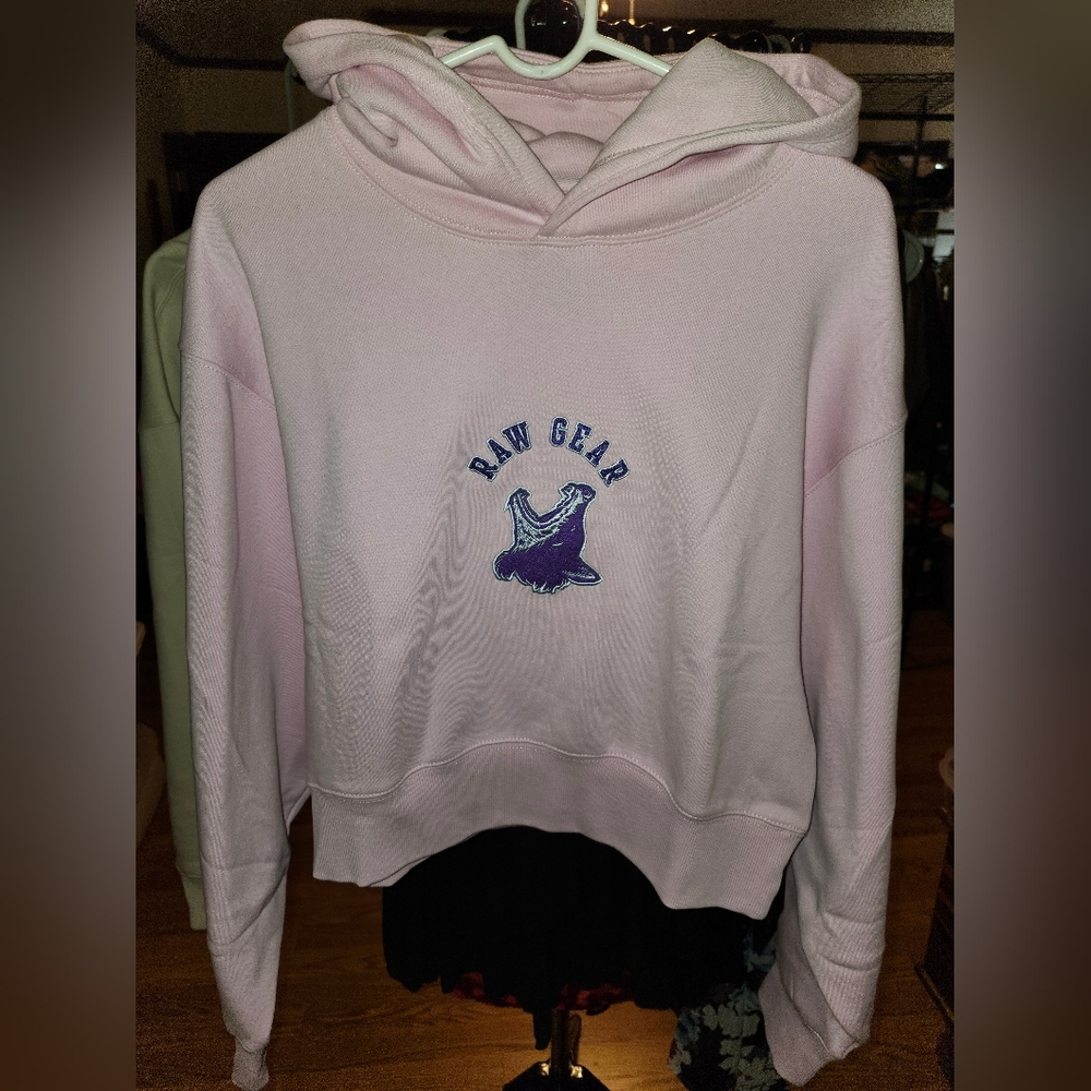 NWT Rawgear pink cropped hoodie